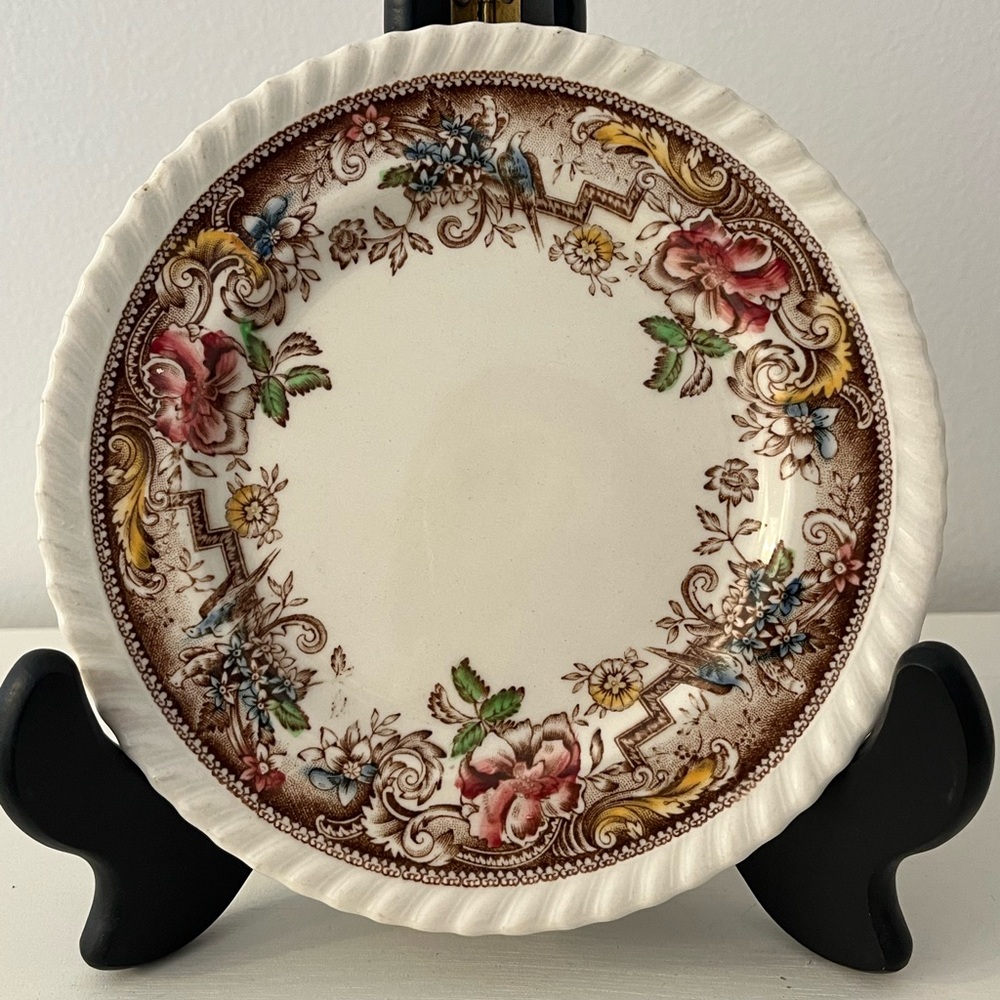 Set of 4 Vintage Johnson Brothers Devonshire Plates Brown Floral - Picture 4 of 12